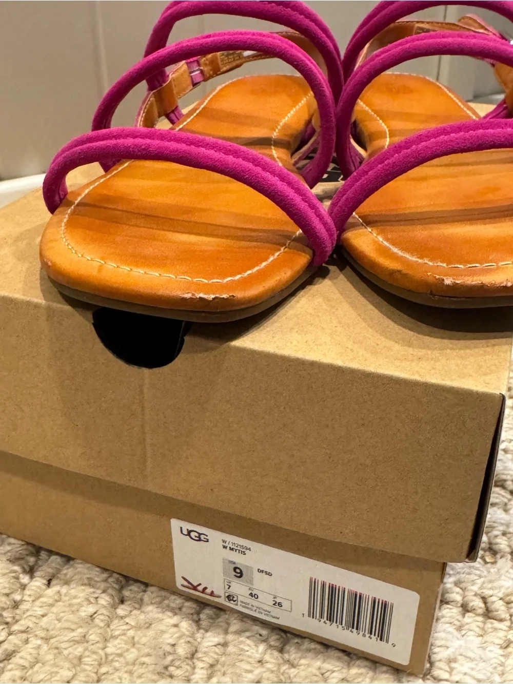 UGG Mytis Triple-Strap Fuchsia Sandals - Picture 5 of 7